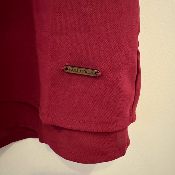 Nautica Red Flowy Short Sleeve Blouse - Picture 5 of 8
